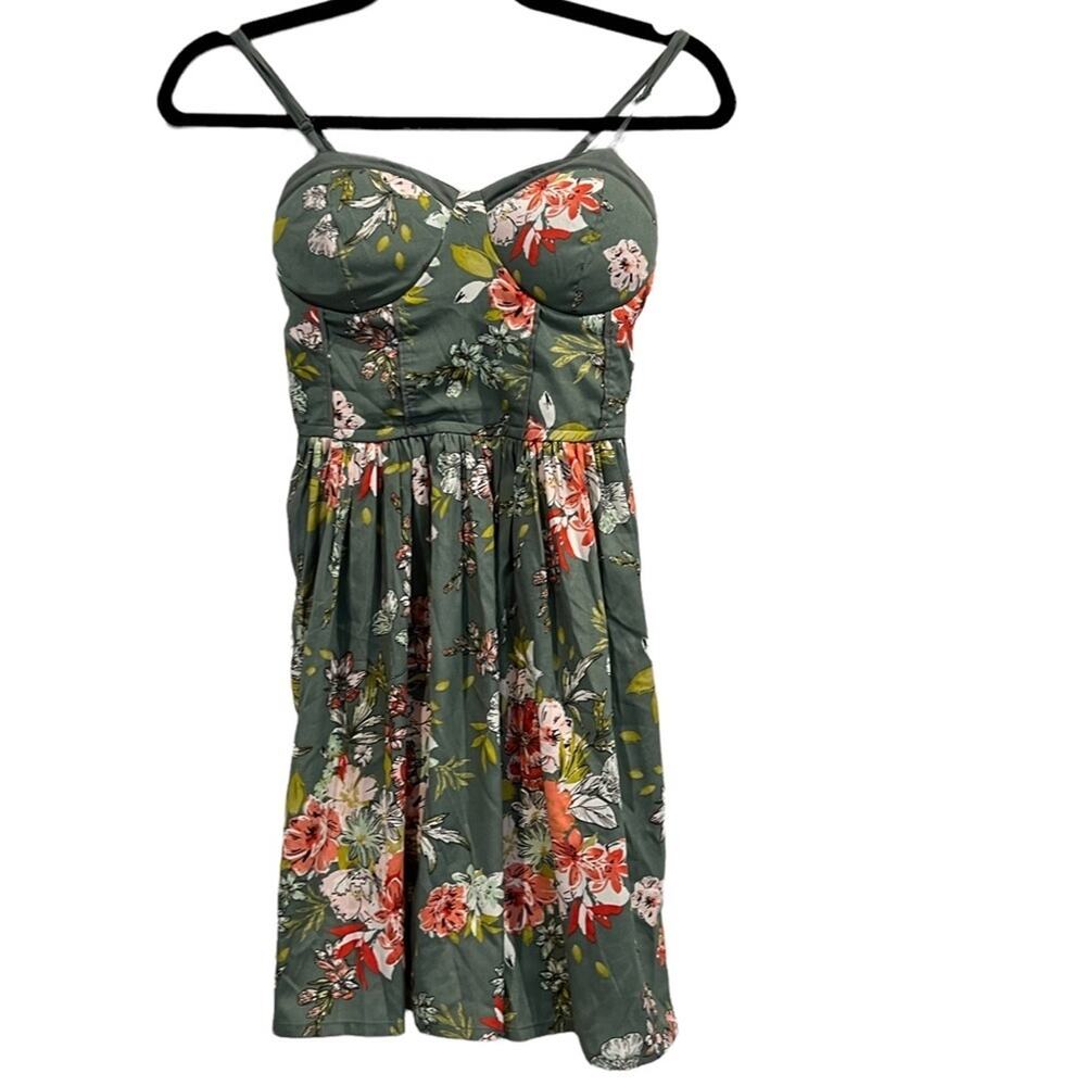 B.O.G Collective Sage Floral Bustier Mini Dress Cottagecore XS